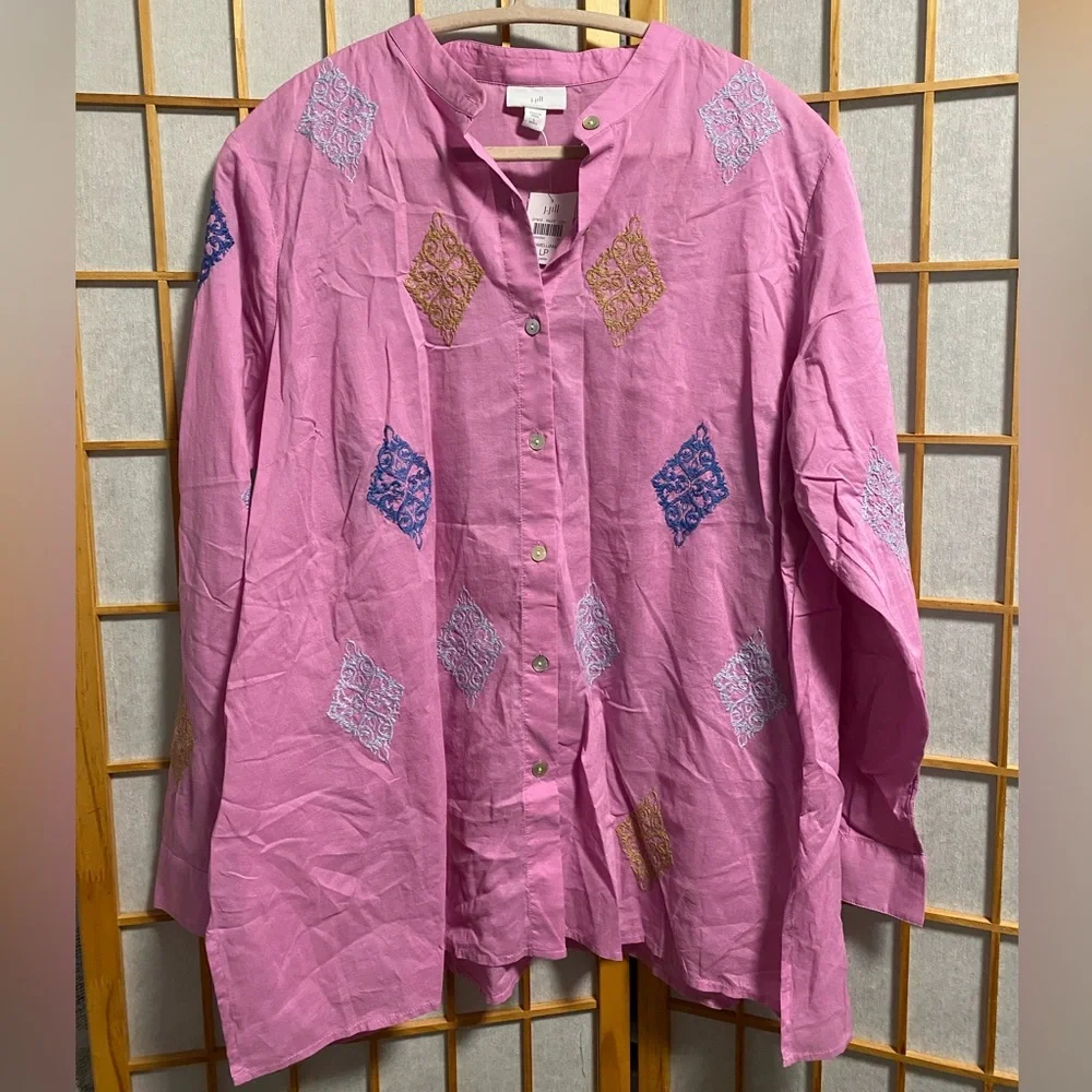 J. Jill NWT Embroidered Button-Front
Cotton Tunic - Picture 2 of 7